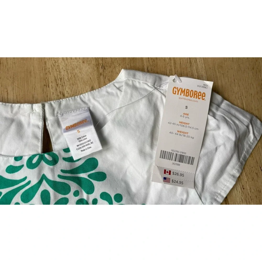 NWT Gymboree White Clover Green Shirt Size 5 Easter, Spring, Summer Vacation NEW